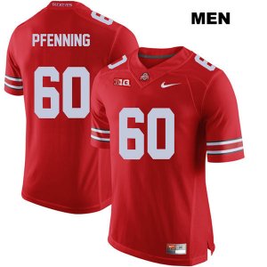 Men's NCAA Ohio State Buckeyes Blake Pfenning #60 College Stitched Authentic Nike Red Football Jersey KS20Q68LS